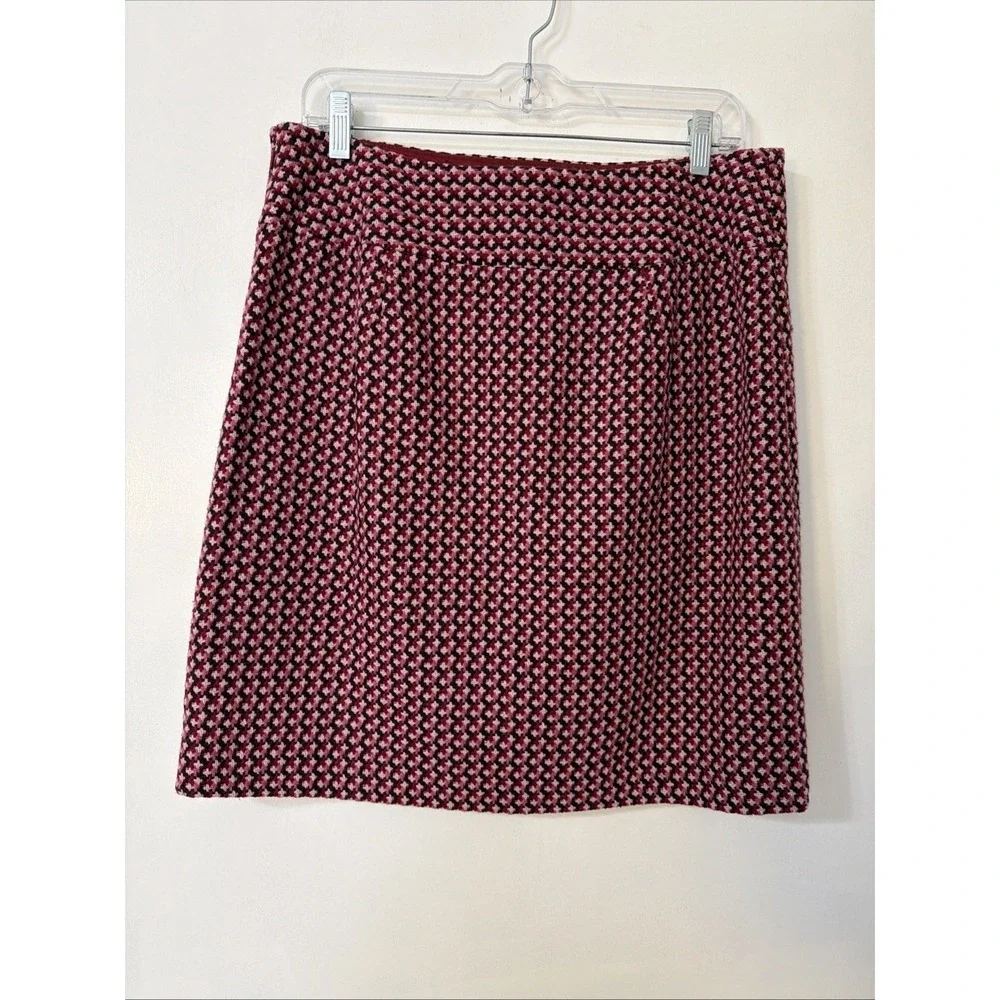 Ann Taylor LOFT Sz 10 Multicolored Pink Wool Blend‎ Tweed  Pencil Skirt New